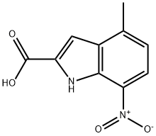 4-甲基-7-硝基-1H-吲哚-2-羧酸, 289483-79-0, 结构式