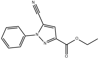 5-氰基-1-苯基-1H-吡唑-3-羧酸乙酯 结构式
