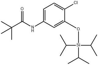 N-[4-Chloro-3-(triisopropylsilyloxy)phenyl]-2,2-dimethylpropanamide, 342621-20-9, 结构式