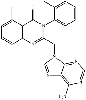 2-[(6-氨基-9H-嘌呤-9-基)甲基]-5-甲基-3-(2-甲基苯基)-4(3H)-喹唑啉酮, 371242-69-2, 结构式