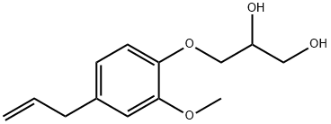 3-(4-アリル-2-メトキシフェノキシ)-1,2-プロパンジオール 化学構造式
