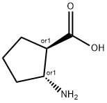 (1R,2R)-2-amino-cyclopentanecarboxylic acid Structure