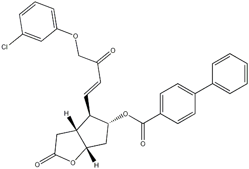 [3AR-[3AA,4A(E),5B,6AA]]-4-[4-(3-氯苯氧基)-3-氧代-1-丁烯基]六氢-2-氧代-2H-环戊并[B]呋喃-5-基 [1,1'-联苯]-4-甲酸酯 结构式