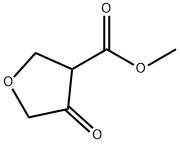 4-オキソテトラヒドロフラン-3-カルボン酸メチル 化学構造式