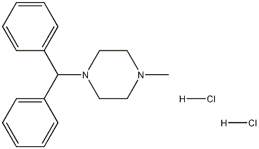 Piperazine, 1-diphenylmethyl-4-methyl-, dihydrochloride Structure