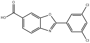 2-(3,5-二氯苯基)-6-苯并恶唑甲酸, 594839-88-0, 结构式