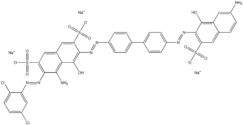 4-アミノ-6-[[4'-[(7-アミノ-1-ヒドロキシ-3-スルホ-2-ナフチル)アゾ]-1,1'-ビフェニル-4-イル]アゾ]-3-[(2,5-ジクロロフェニル)アゾ]-5-ヒドロキシ-2,7-ナフタレンジスルホン酸三ナトリウム 化学構造式