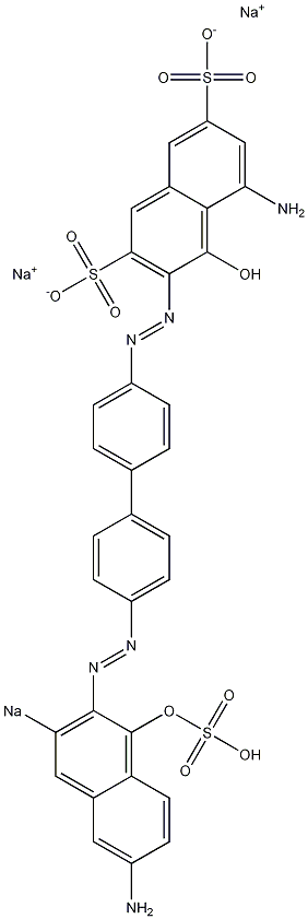 5-Amino-3-[[4'-[(6-amino-1-hydroxy-3-sodiosulfo-2-naphthalenyl)azo]-1,1'-biphenyl-4-yl]azo]-4-hydroxynaphthalene-2,7-disulfonic acid disodium salt Structure
