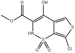 6-氯-4-羟基-3-甲氧羰基-2H-噻吩并[2,3-E]-1,2-噻嗪-1,1-二氧化物 结构式