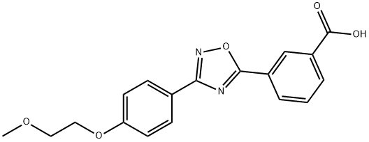 3-(3-(4-(2-メトキシエトキシ)フェニル)-1,2,4-オキサジアゾール-5-イル)安息香酸 化学構造式