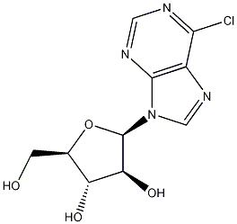 6-氯-9-(BETA-D-阿拉伯呋喃糖基)嘌呤 结构式