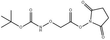 [(tert-ブトキシカルボニル)アミノオキシ]酢酸 N-スクシンイミジル 化学構造式