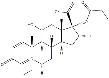 5-Iodomethyl 6a,9a-Difluoro-11-hydroxy-16a-methyl-3-oxo-17a-(propionyloxy)-androsta-1,4-diene-17-carbothioate Structure