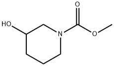 3-ヒドロキシピペリジン-1-カルボン酸メチル 化学構造式