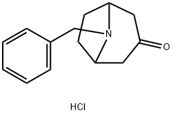 8-(Phenylmethyl)-8-azabicyclo[3.2.1]octan-3-one hydrochloride Struktur