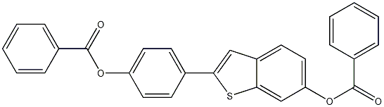 2-[4-(苯甲酰基氧基)苯基]苯并[B]噻吩-6-醇 6-苯甲酸酯, 84449-64-9, 结构式