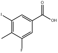 3-フルオロ-5-ヨード-4-メチルベンゼンカルボン酸 化学構造式