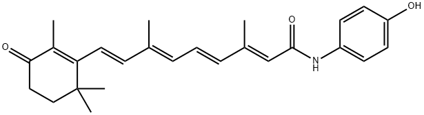 4-オキソ-N-(4-ヒドロキシフェニル)レチンアミド 化学構造式