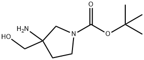 3-アミノ-3-(ヒドロキシメチル)ピロリジン-1-カルボン酸TERT-ブチル 化学構造式