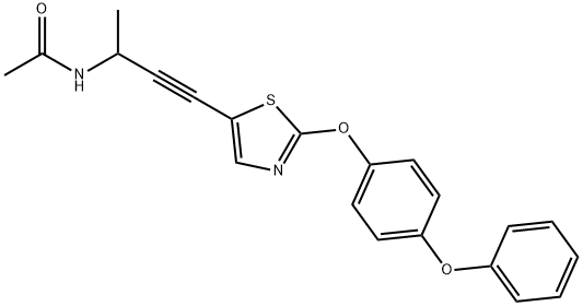 N-[1-甲基-3-[2-(4-苯氧基苯氧基)-1,3-噻唑-5-基]丙-2-炔基]乙酰胺 结构式