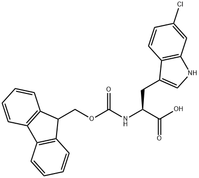 FMOC-6-氯-L-色氨酸, 908847-42-7, 结构式