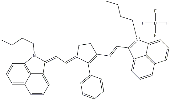 1-Butyl-2-(2-[3-[2-(1-butyl-1H-benzo[cd]indol-2-ylidene)ethylidene]-2-phenylcyclopent-1-enyl]vinyl)benzo[cd]indolium tetrafluoroborate Structure