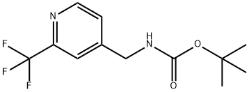 ((2-(三氟甲基)吡啶-4-基)甲基)氨基甲酸叔丁酯 结构式