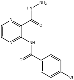 3-[(4-Chlorobenzoyl)amino]-2-pyrazinecarboxylic acid hydrazide Structure