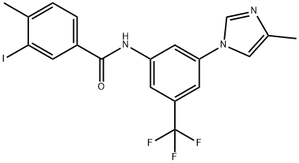 N-(3-(三氟甲基)-5-(4-甲基-1H-咪唑-1-基)苯基)-3-碘-4-甲基苯甲酰胺, 926922-18-1, 结构式