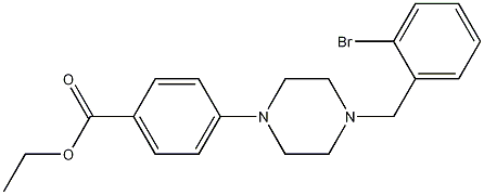 乙基 4-[4-(2-溴苄基)-1-哌嗪基]苯甲酸酯 结构式