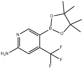 5-(4,4,5,5-tetramethyl-1,3,2-dioxaborolan-2-yl)-4-(trifluoromethyl)pyridin-2-amine Structure