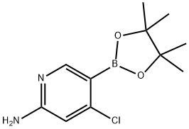 4-クロロ-5-(4,4,5,5-テトラメチル-1,3,2-ジオキサボロラン-2-イル)ピリジン-2-アミン 化学構造式