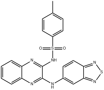 N-[3-(2,1,3-ベンゾチアジアゾール-5-イルアミノ)-2-キノキサリニル]-4-メチルベンゼンスルホンアミド, 化学構造式