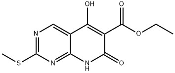 ethyl 5-hydroxy-2-(methylthio)-7-oxo-7,8-dihydropyrido[2,3-d]pyrimidine-6-carboxylate 结构式