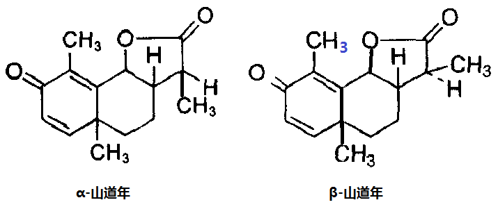 alpha和beta-山道年的化学结构