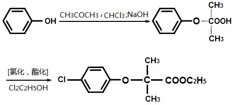 氯贝丁酯的合成路线