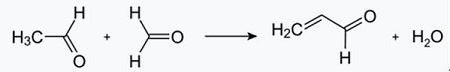 Formation of acrolein from acetaldehyde and formaldehyde