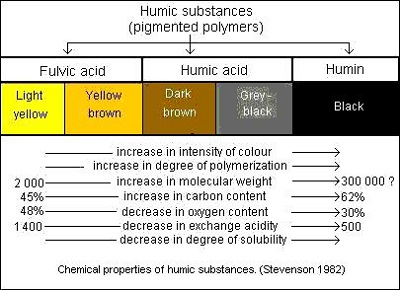 Chemical properties of humic substances