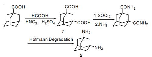 Synthesis of 1,3-adamantane dicarboxylic acid and 1,3-diaminoadamantane