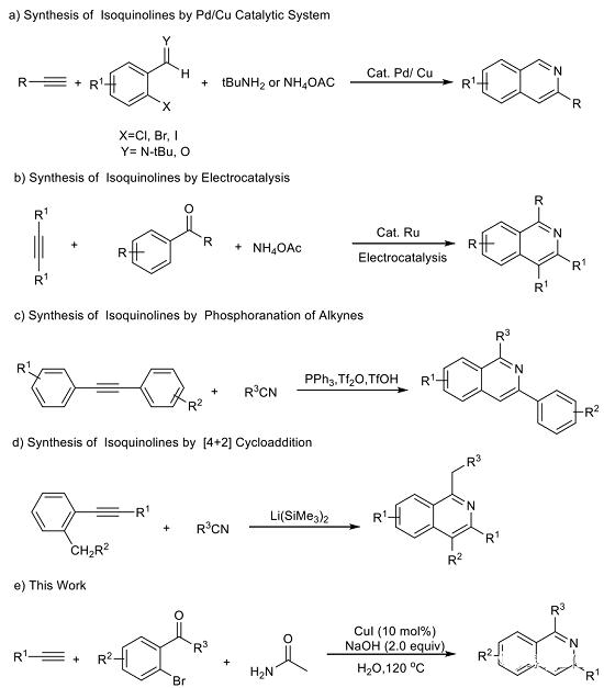 铜催化的多米诺三组分苯环化合成异喹啉