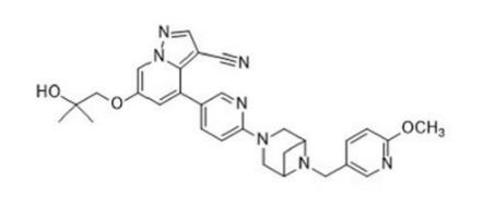 Figure 1 the molecular formula of Selpercatinib.png