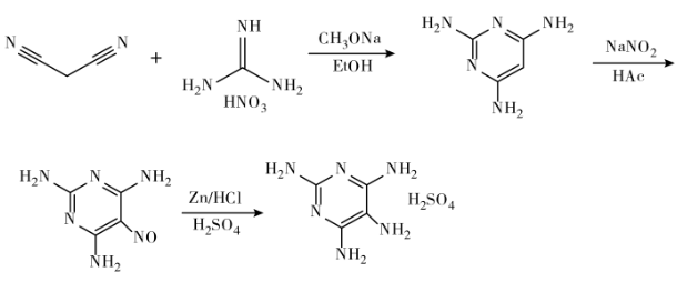 2,4,5,6-四氨基嘧啶硫酸盐的合成路线