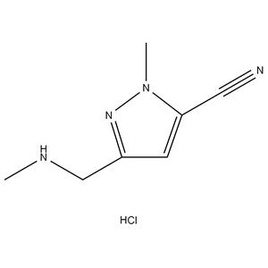 	1-methyl-3-((methylamino)methyl)-1H-pyrazole-5-carbonitrilehydrochloride