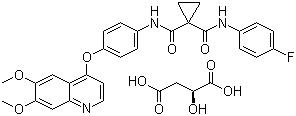 CAS 登录号：1140909-48-3, Cabozantinib (S)-苹果酸盐, N-[4-[(6,7-二甲氧基-4-喹啉基)氧基]苯基]-N'-(4-氟苯基)-1,1-环丙烷二甲酰胺 (S)-苹果酸盐