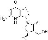 CAS 登录号：142217-69-4, 恩替卡韦, 9-(4-羟基-3-羟甲基-2-亚甲基环戊-1-基)鸟嘌呤