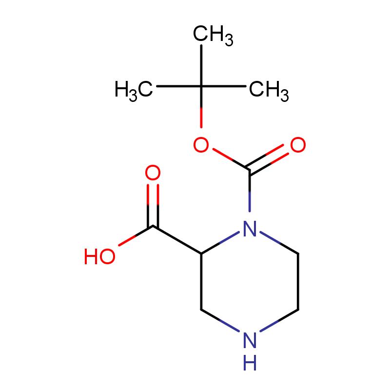278788-60-6 (R)-1-BOC-2-甲酸哌嗪 结构式图片