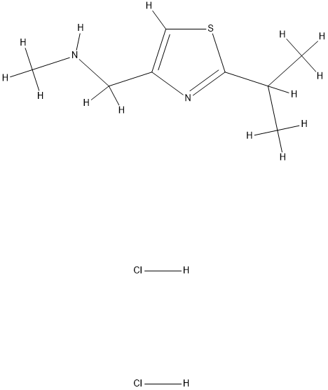 2-异丙基-4-(((N-甲基)-胺基)-甲基)噻唑二盐酸盐,1185167-55-8,结构式