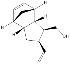 (1α,2α,3aα,4α,7α,7aα)- 2-ethenyl-2,3,3a,4,7,7a-hexahydro-4,7-Methano-1H-indene-1-methanol,77189-15-2,结构式
