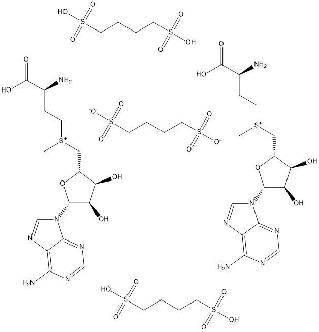 Ademetionine 1,4-butanedisulfonate 化学構造式