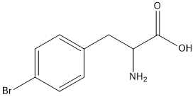rac-(R*)-3-(4-ブロモフェニル)-2-アミノプロピオン酸 化学構造式